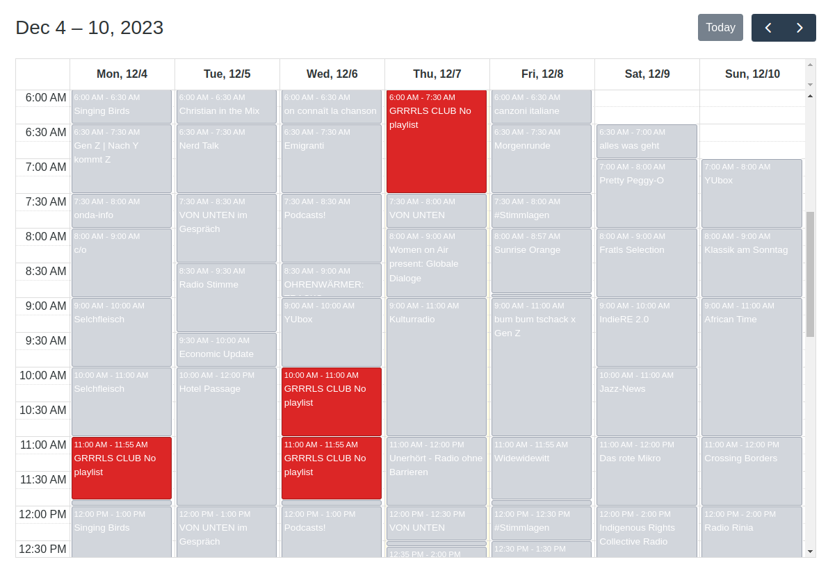 Calendar Week