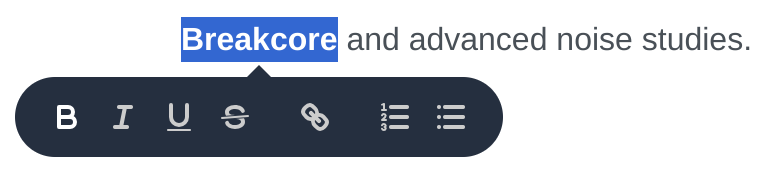 Inline formatting