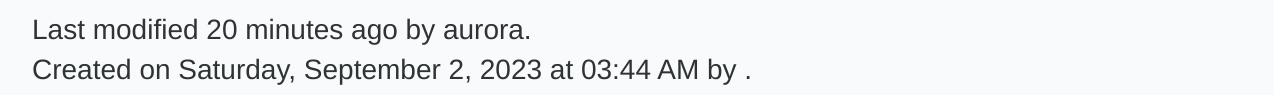 Metadata indicating create and change date