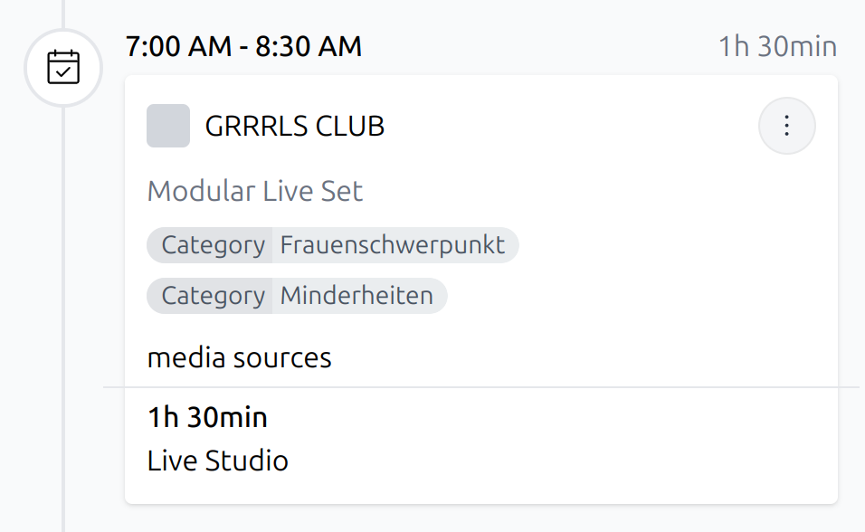 Calendar item in the day view