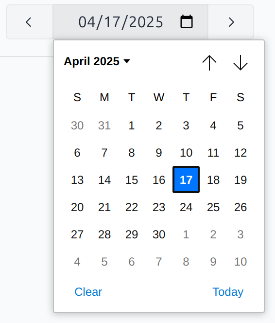 Calendar date picker