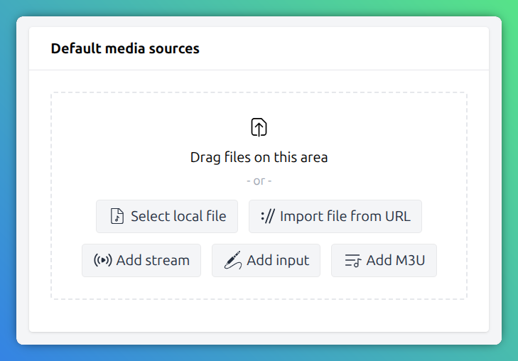 Show settings - default show media source