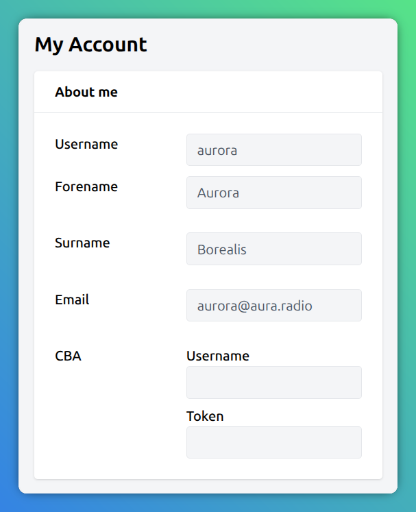 User account information